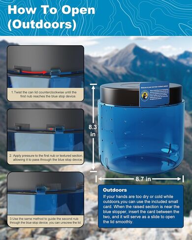 علبة الدب لحقائب الظهر ، حاوية الدببة الدببة للتخييم ، المشي لمسافات طويلة ، صيد الأسماك ، علبة مقاومة الدب مع جهاز مضاد للفتح ، مقاوم للماء ومقدّر Air-7.2L in Saudi Arabia