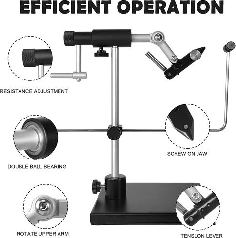 Aventik TrueGrip Fly Tying Vise with 360° Rotary Function – Smooth Ball Bearing System, Adjustable Tension, Durable Hook Jaws (Fits 26 to 4/0) in Saudi Arabia