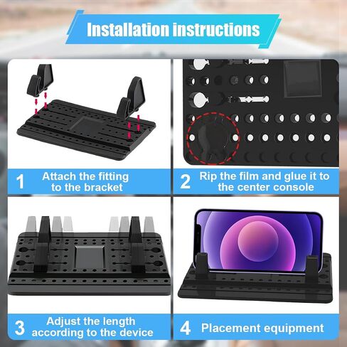 Cell Phone Holder for Car Dashboard - Adjustable Silicone Phone Mount Car Pad Mat - Universal Anti-Slip Vehicle GPS Mounting Mat Cellphone Stand for Smartphones Navigation in Saudi Arabia