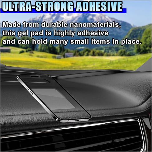 Car Dashboard Anti-Slip Mat, 2.95" x 2.48" Transparent Traceless Auto Dash Sticky Gel Pad, Washable & Reusable Double-Sided Gripping Pad for Vehicle, Office, Home (5PCS) in Saudi Arabia