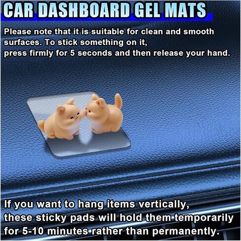 Car Dashboard Anti-Slip Mat, 2.95" x 2.48" Transparent Traceless Auto Dash Sticky Gel Pad, Washable & Reusable Double-Sided Gripping Pad for Vehicle, Office, Home (5PCS) in Saudi Arabia