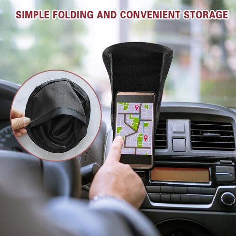 Car Mobile Phone Sunshade, Car Phone Sun Shield, Vertical Anti-Glare Auto Sunshade Umbrella Smartphone Holder, Auto Portable Foldable Smartphone Umbrella Cover for Most Vehicles (Black) in Saudi Arabia