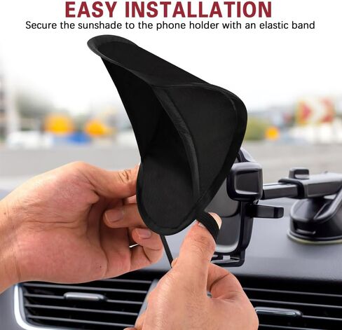 Car Mobile Phone Sunshade, Car Phone Sun Shield, Vertical Anti-Glare Auto Sunshade Umbrella Smartphone Holder, Auto Portable Foldable Smartphone Umbrella Cover for Most Vehicles (Black) in Saudi Arabia