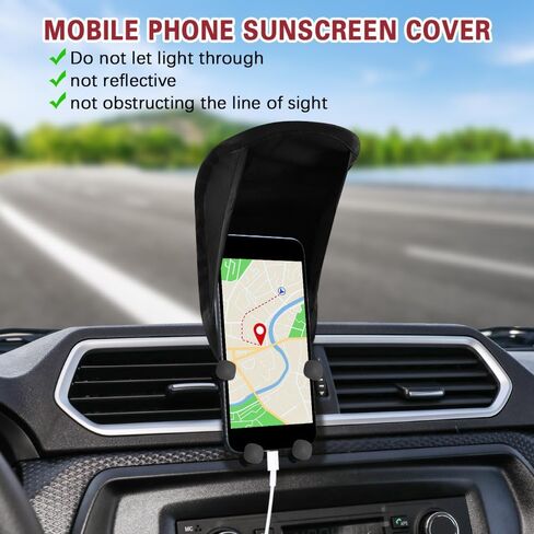 Car Mobile Phone Sunshade, Car Phone Sun Shield, Vertical Anti-Glare Auto Sunshade Umbrella Smartphone Holder, Auto Portable Foldable Smartphone Umbrella Cover for Most Vehicles (Black) in Saudi Arabia