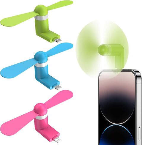 مروحة ، 6 حزمة Mini Mini Phone Fan محمولة ملونة وقوية متوافقة مع iPhone 14/14pro Max/13/13 Pro Max/12/12 Pro Max/11/11 in Kuwait