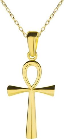 Anelise 14K Solid Gold Cross Necklaces for Women | Crucifix Pendant Necklace | Diamond Cross Necklace for Women | Dainty Necklaces | 18" | Gemstone Real Yellow Fine Gold in Saudi Arabia