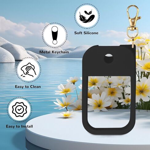 علبة رذاذ المطهر اليدوي متوافقة مع Touchland Power Mist 1 أوقية - سليكون مع سلسلة مفاتيح للمستحضر Land Mist 1 Fl Oz （30 ML） ، ملحق مطهر يدوي لـ 1 Fl Oz (Red+Orange+Pink ، 3 Pack) in Saudi Arabia