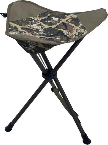 Black Sierra Folding Hunting Stool with Shoulder Strap, Lightweight Collapsible Tripod Seat, Steel Frame Supports 225 lbs, Portable Foldable Chair for Hunting Blind, Fishing, Hiking, Travel in Kuwait