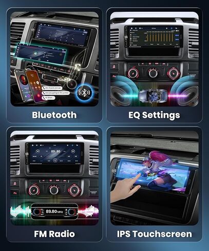 ستيريو سيارة دين واحد مع Carplay اللاسلكي Android Auto-2025 Bluetooth 5.2 Type-C Dual Dual 6.9 بوصة IPS شاشة الراديو مع مرآة كاميرا النسخ الاحتياطي رابط FM USB EQ SWC in Kuwait