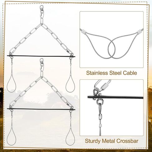Lasnten 2 حزمة Gambrel Arbbit Hanger لحيوانات صغيرة الحجم حيوانات أرنب شماعات الصيد المحمولة المدمجة Skinning Gambrel Hopper Popper Dispatcher لمعالجة الأرنب والراكين الصغيرة in Kuwait
