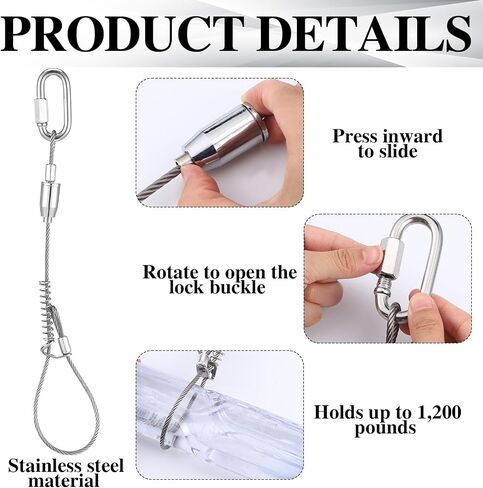 Hiboom 2 PCS الأسلاك الأسلاك ل Garmbrel لعبة الصيد الغزلان معلقة إكسسوارات الرافعة ، والأرباك التعليق Deerfoot من الفولاذ المقاوم للصدأ لمعالجة سرع in Saudi Arabia