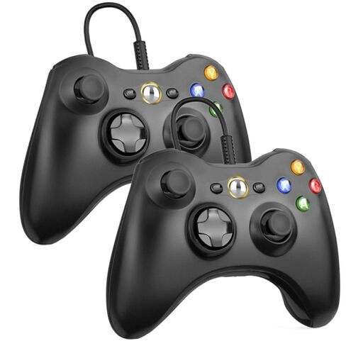 وحدة تحكم سلكية 2pack 2pack لـ Xbox 360 و 360slim ، و PC Windows 10/8/7 ، Gamepad Jowstick (Black+White) in Kuwait