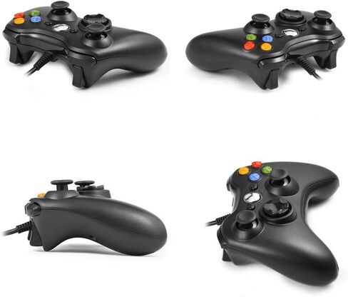 وحدة تحكم سلكية 2pack 2pack لـ Xbox 360 و 360slim ، و PC Windows 10/8/7 ، Gamepad Jowstick (Black+White) in Kuwait