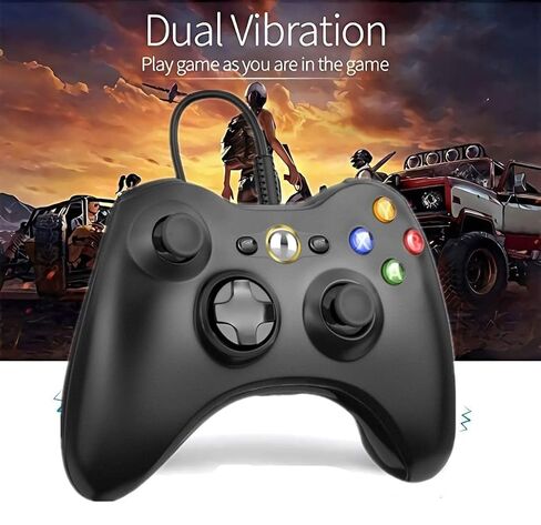 وحدة تحكم سلكية 2pack 2pack لـ Xbox 360 و 360slim ، و PC Windows 10/8/7 ، Gamepad Jowstick (Black+White) in Kuwait