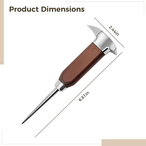 اختيار الجليد مع مقبض بيتشوود وتصميم مزدوج الفولاذ المقاوم للصدأ ، 6.8 بوصة ، مقاوم للصدأ مع درع واقية لسهولة تقسيم الجليد in Kuwait