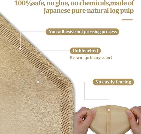#4 Cone Coffee Filter 8-12 cup, Unbleached Natural Paper, No Blowout, Disposable for Pour Over and Drip Coffee Maker, 100 Count in Saudi Arabia