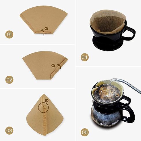 #4 Cone Coffee Filter 8-12 cup, Unbleached Natural Paper, No Blowout, Disposable for Pour Over and Drip Coffee Maker, 100 Count in Saudi Arabia