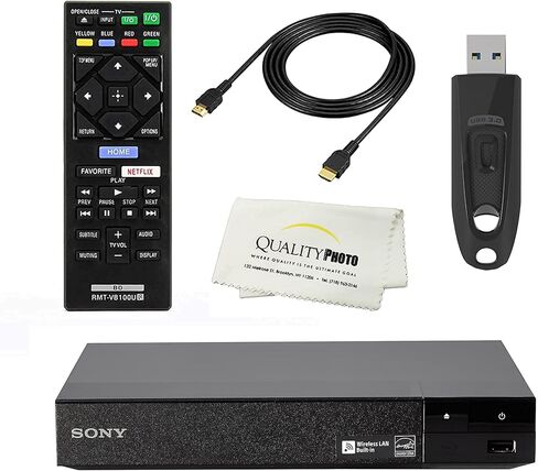 Sony BDP-BX370 Plu-ray Disc Player مع Wi-Fi مدمج وكابل HDMI مع محرك أقراص فلاش USB فائق 64 جيجابايت (متجدد) in Saudi Arabia
