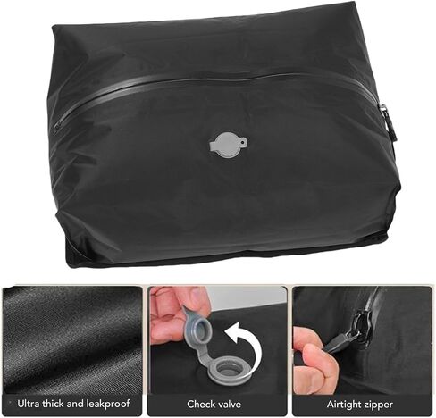 Haofy 16L Vacuum Compression Bag Reusable Travel Vacuum Bag with Wireless Pump for Luggage Suitcases Backpack Camping IP67 (Grey) in Saudi Arabia