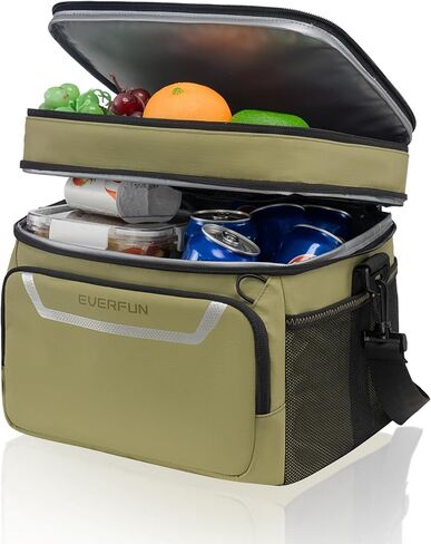 Everfun Small Cooler Lunch Box Mini Leak-Probroot ناعم مزدوج Deck 24 يمكن أن يكون الشخص المعزول المعزول قابلاً للطي محمولة حقيبة غداء مقاومة للماء على الرجال in Kuwait