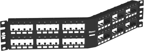 Panduit CPPA48FMWBLY Angled 48-Port Flush-Mount Patch Panel, Black in Saudi Arabia