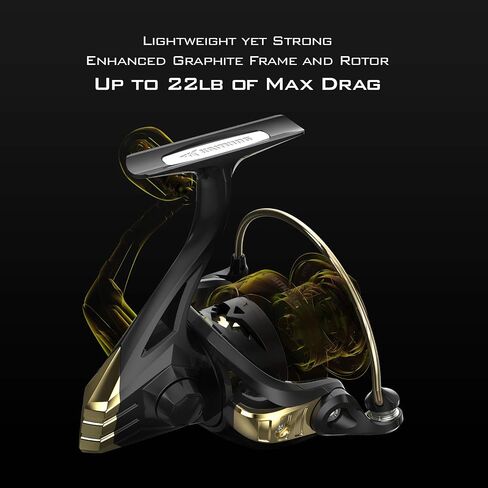 KastKing Valiant Eagle Gold Spinning Reel - 6.2:1 High-Speed Gear Ratio, Freshwater and Saltwater Fishing Reel, Faster Line Retrieve, Braid Ready Spool, 7+1 Shielded Stainless Steel Ball Bearings in Saudi Arabia