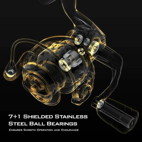 KastKing Valiant Eagle Gold Spinning Reel - 6.2:1 High-Speed Gear Ratio, Freshwater and Saltwater Fishing Reel, Faster Line Retrieve, Braid Ready Spool, 7+1 Shielded Stainless Steel Ball Bearings in Saudi Arabia