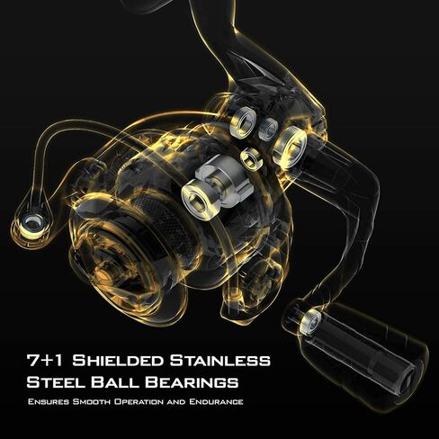 Kastking Valiant Eagle Gold Spinning Reel - 6.2: 1 نسبة تروس عالية السرعة ، مياه عذبة وبكات صيد المياه المالحة ، واسترداد خط أسرع ، جديلة جاهزة ، محامل كرة مقاوم للصدأ مقاوم 7+1 in Kuwait