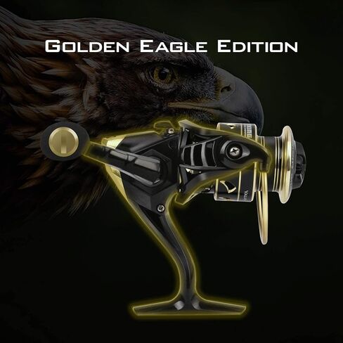 Kastking Valiant Eagle Gold Spinning Reel - 6.2: 1 نسبة تروس عالية السرعة ، مياه عذبة وبكات صيد المياه المالحة ، واسترداد خط أسرع ، جديلة جاهزة ، محامل كرة مقاوم للصدأ مقاوم 7+1 in Kuwait