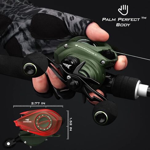 Kastking Spartacus II Baitcasting Fishing Reel ، 6oz ultralight baitcaster reel ، super super with 17.6 lb carbon fiber recl ، 7.2: 1 tear tear ، 39mm palm perfect proffect design in Kuwait