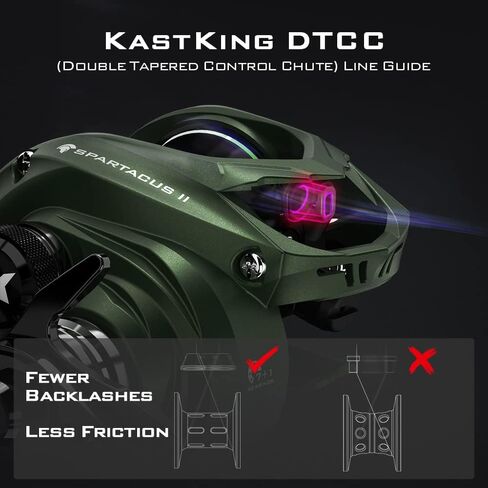 Kastking Spartacus II Baitcasting Fishing Reel ، 6oz ultralight baitcaster reel ، super super with 17.6 lb carbon fiber recl ، 7.2: 1 tear tear ، 39mm palm perfect proffect design in Kuwait
