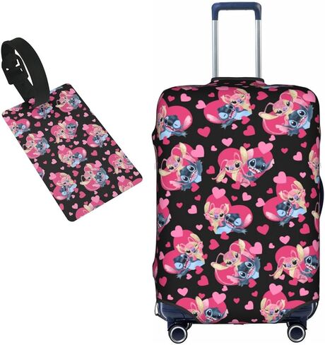 ISUNIET حقيبة السفر الغطاء الواقي حقيبة الجذع قابل للغسل غطاء الأمتعة المرنة يناسب 18 "-32" حقيبة حامي الأمتعة مع سحاب مخفي هدايا للنساء الفتيات لطيف 18 متوسطة in Kuwait