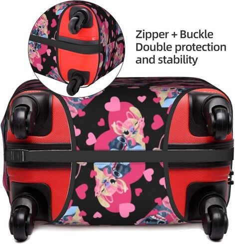 ISUNIET حقيبة السفر الغطاء الواقي حقيبة الجذع قابل للغسل غطاء الأمتعة المرنة يناسب 18 "-32" حقيبة حامي الأمتعة مع سحاب مخفي هدايا للنساء الفتيات لطيف 18 متوسطة in Kuwait
