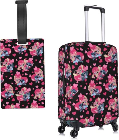 ISUNIET حقيبة السفر الغطاء الواقي حقيبة الجذع قابل للغسل غطاء الأمتعة المرنة يناسب 18 "-32" حقيبة حامي الأمتعة مع سحاب مخفي هدايا للنساء الفتيات لطيف 18 متوسطة in Kuwait