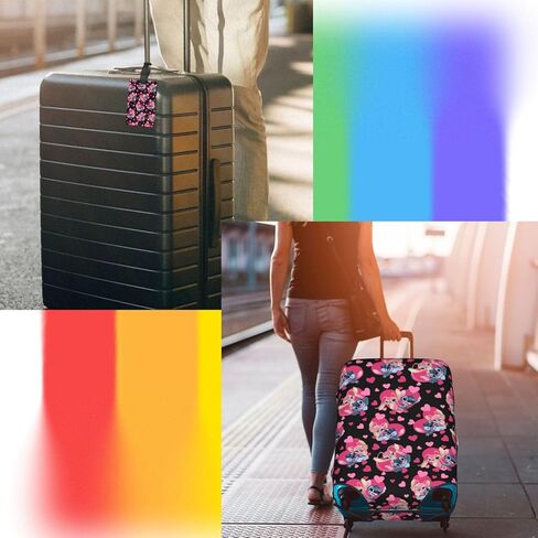 ISUNIET حقيبة السفر الغطاء الواقي حقيبة الجذع قابل للغسل غطاء الأمتعة المرنة يناسب 18 "-32" حقيبة حامي الأمتعة مع سحاب مخفي هدايا للنساء الفتيات لطيف 18 متوسطة in Kuwait