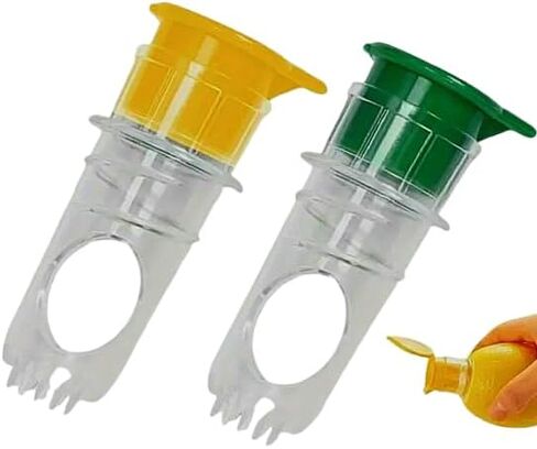 Lemon Squeezer 2 PCS Screw Top Manual Lime Juice Extractor Clear with Lid Built-In Filter, Portable Compact Plastic Orange Citrus Press For Cocktails Handheld Lemon Press Mini Squeezer in Saudi Arabia