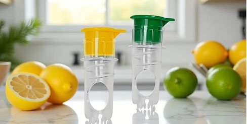 Lemon Squeezer 2 PCS Screw Top Manual Lime Juice Extractor Clear with Lid Built-In Filter, Portable Compact Plastic Orange Citrus Press For Cocktails Handheld Lemon Press Mini Squeezer in Saudi Arabia