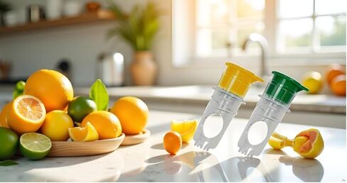 Lemon Squeezer 2 PCS Screw Top Manual Lime Juice Extractor Clear with Lid Built-In Filter, Portable Compact Plastic Orange Citrus Press For Cocktails Handheld Lemon Press Mini Squeezer in Saudi Arabia