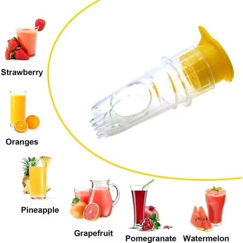 Lemon Squeezer 2 PCS Screw Top Manual Lime Juice Extractor Clear with Lid Built-In Filter, Portable Compact Plastic Orange Citrus Press For Cocktails Handheld Lemon Press Mini Squeezer in Saudi Arabia