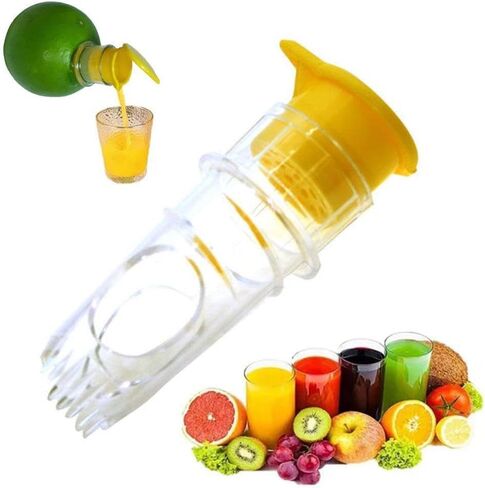 Lemon Squeezer 2 PCS Screw Top Manual Lime Juice Extractor Clear with Lid Built-In Filter, Portable Compact Plastic Orange Citrus Press For Cocktails Handheld Lemon Press Mini Squeezer in Saudi Arabia