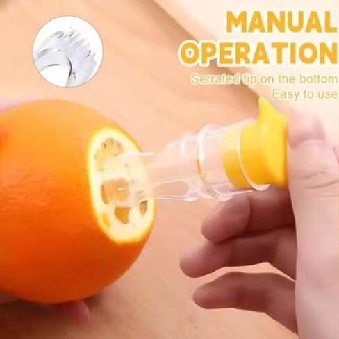 Lemon Squeezer 2 PCS Screw Top Manual Lime Juice Extractor Clear with Lid Built-In Filter, Portable Compact Plastic Orange Citrus Press For Cocktails Handheld Lemon Press Mini Squeezer in Saudi Arabia