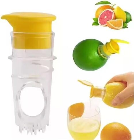 Lemon Squeezer 2 PCS Screw Top Manual Lime Juice Extractor Clear with Lid Built-In Filter, Portable Compact Plastic Orange Citrus Press For Cocktails Handheld Lemon Press Mini Squeezer in Saudi Arabia