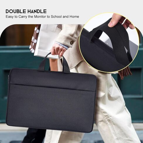 24 Inch Portable Monitor Case Carrying Sleeve Compatible with 23.8-24 Inch Portable Large Monitor with Handle Pocket, Protective Travel Shockproof-Padded Accessory Bag in Saudi Arabia