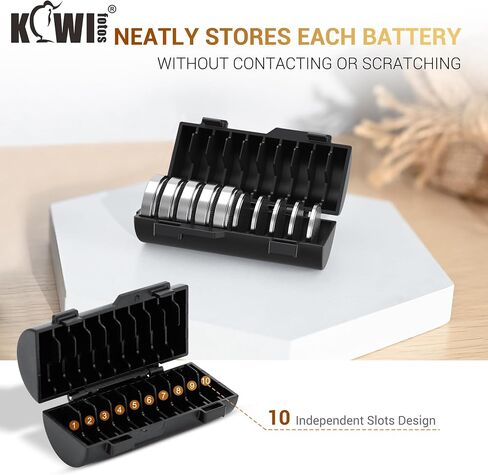 Kiwifotos (2 Pack) CR2032 Coin Cell Battery Case Organizer يحتفظ 20pcs CR2032 CR2025 CR2016 CR2320 CR2325 CR2330 CR2335 CR2354 CR2412 CR2430 CR2450 حامل بطاريات (بطارية غير مضمنة) in Kuwait