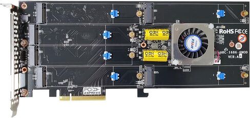 ARC-1686-NOD Entry Level M.2 NVMe Hardware RAID Adapter for RAID 0/1/10 Single Disk JBOD (ARC-1686-6NOD) in Kuwait