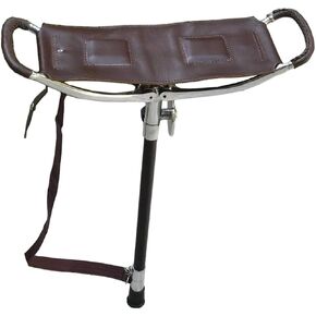Adjustable Antique Brown Shooting Stick | Durable Big Size Leather Seat Folding Chair | Polo Fishing Golf Seat | Lightweight Hiking Walking Stick in Saudi Arabia