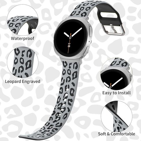 3 Pack Leopard Engraved Bands Compatible with Samsung Galaxy Watch 9/8 40mm/44mm/Classic 46mm, Breathable Soft Silicone Waterproof Replacement Straps Wristbands for Galaxy Watch 9/8/Classic in Saudi Arabia
