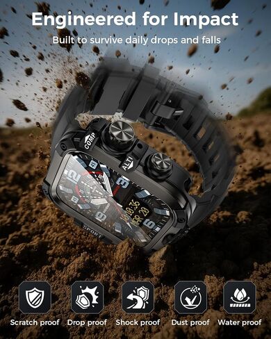 Goton Rugged Case and Band Kit لـ Apple Watch 49mm 46mm 44mm 45mm 45 مم مع واقي الشاشة ، لسلسلة Apple Watch Ultra2/Ultra/S2/SE 10/9/8/7/6/5/4 ، غطاء مصدٍ للمعادن الكامل+PC مع شريط السيليكون in Saudi Arabia