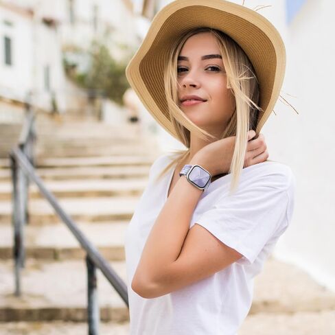 نطاقات ممتدة مضفر مغناطيسية متوافقة مع شريط ساعة Apple و Case 40mm 42mm 42mm 44mm 45mm 46mm النساء ، حلقة منفردة نايلون مرنة مع غطاء واقي الشاشة لـ Iwatch Series 10 9 8 7 6 5 4 3 in Kuwait