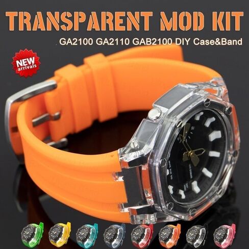 مجموعة تعديل شفافة لـ GA2100 GA2110 حالة PC ， لـ GAB2100 2110 إكسسوارات استبدال حزام مراقبة المطاط in Kuwait
